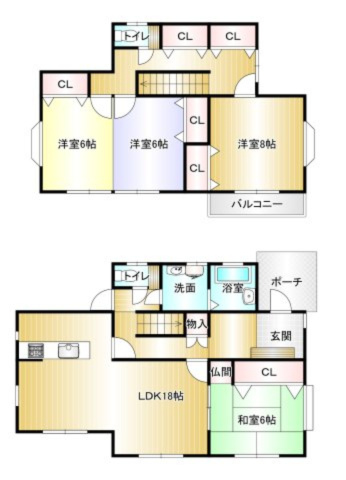 南アルプス市下今井の中古一戸建の間取り