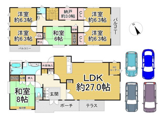【間取り】 | 川西市美山台2丁目2の67　中古一戸建て