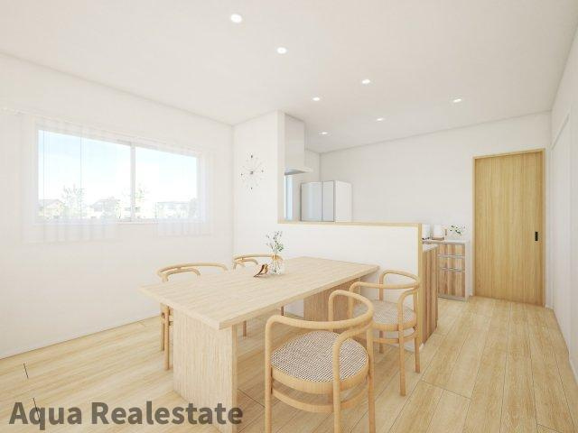 丸亀市郡家町の新築一戸建の居間・リビング|ゆったりとしたリビングです