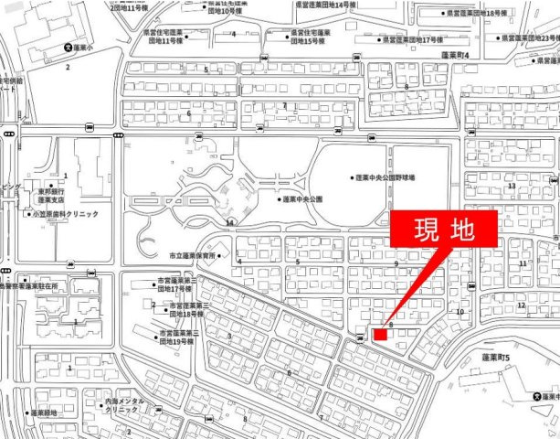 中古戸建　福島市蓬莱町1期　蓬莱東小・蓬莱中の地図|現地案内図