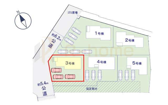 取手市井野8期　新築戸建て　3号棟の区画図|大きなお買い物だからこそ、メリット・デメリットを伝えさせて頂きます。
R-homeにお任せください♪