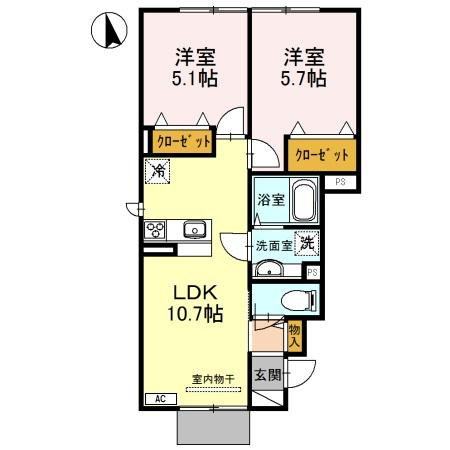 チェリーハウスⅡ　A棟の間取り
