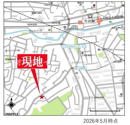 川崎市多摩区栗谷４丁目のアパートの地図