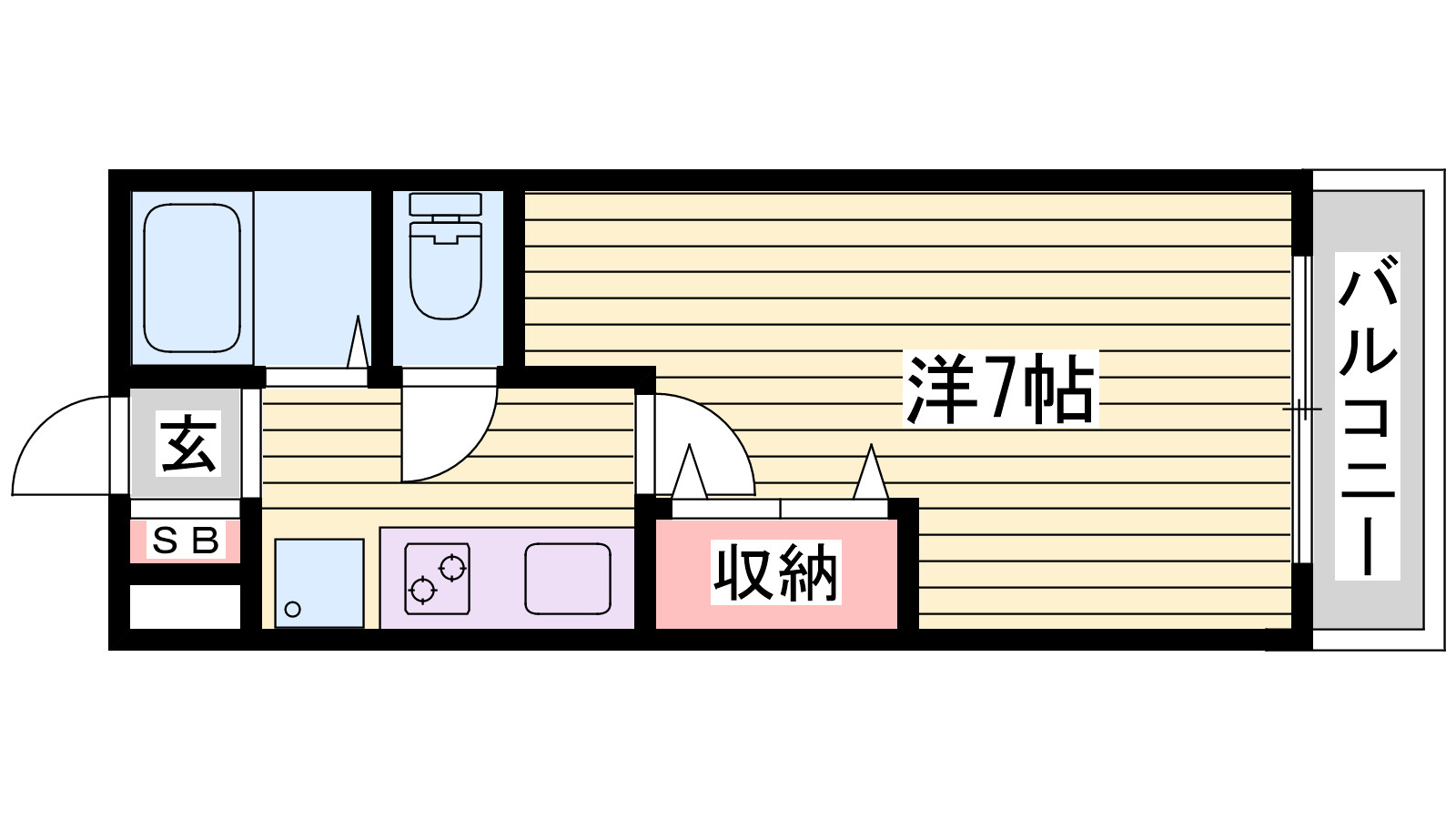 姫路市広畑区蒲田のハイツの間取り