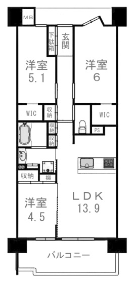 【間取り】 | デュオヒルズ京都桂川