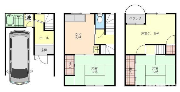 桑田町テラスハウスの間取り