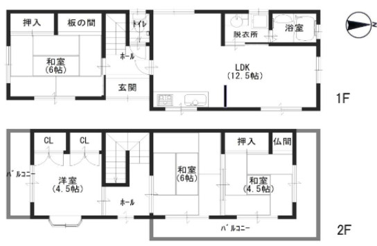 堺市中区辻野貸家の間取り