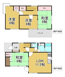 西宮市老松町貸家の間取り
