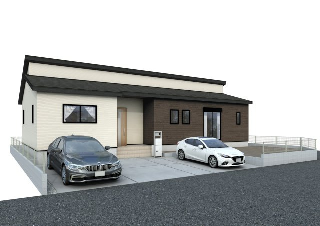 【新築平屋】前橋市朝倉町３丁目01期　限定１棟　リナージュ　新築建売の外観パース|イメージ図です