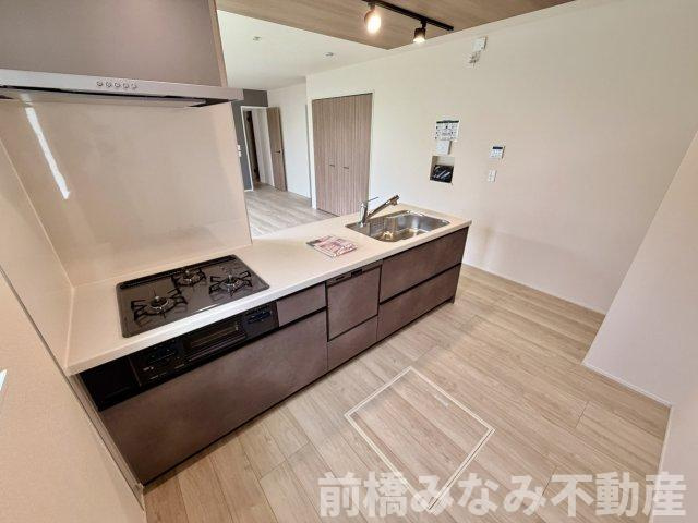 【新築平屋】前橋市朝倉町３丁目01期　限定１棟　リナージュ　新築建売のキッチン|きれいなキッチンです