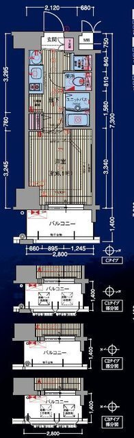 プレサンス大阪城公園パークプレイスの間取り