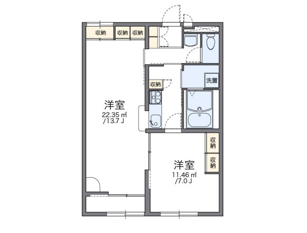 レオパレスサンハイの間取り|代表的な間取のため実際の間取とは異なる場合があります