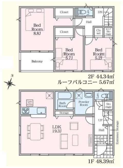 クレイドルガーデン宇都宮市若草第5　新築一戸建ての間取り|1号棟の間取りです。