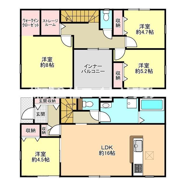 美濃加茂市島町2丁目　新築戸建　全4棟の間取り