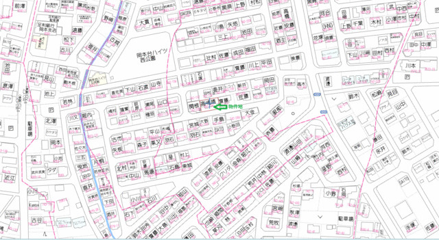 宇都宮市東岡本町　264.72㎡　売地の地図