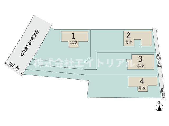 美濃加茂市島町2丁目　新築戸建　全4棟の区画図