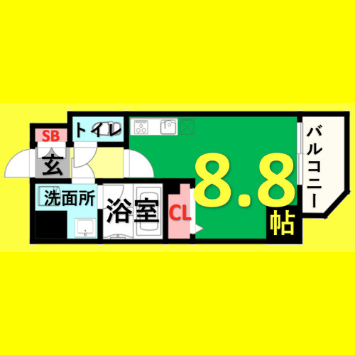 シェモア大須(旧名称:レジデンシア大須)　名古屋市賃貸　仲介手数料無料の間取り