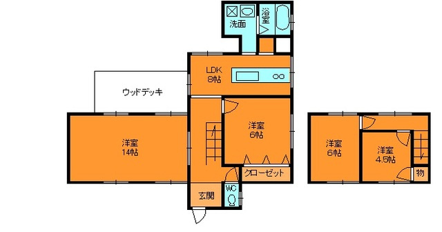 北葛城郡王寺町本町１丁目の一戸建ての間取り