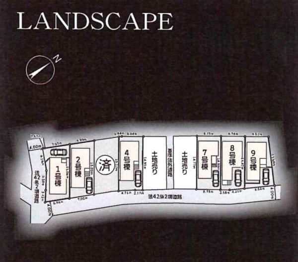 横浜市港北区下田町３丁目の新築一戸建の区画図