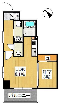 【間取り】 | ラフレシーサ博多駅南6
