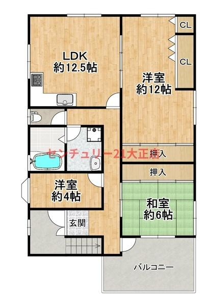 松月アパートの間取り|★人気の4ＤＫ★