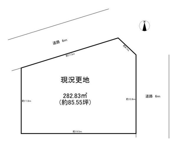 北葛城郡上牧町片岡台１丁目の売地の土地図