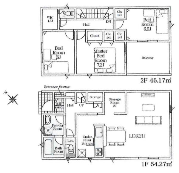西尾市住崎第7　全2棟・2号棟の間取り|間取り図です