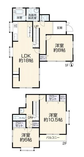 川崎市麻生区多摩美２丁目の中古一戸建の間取り