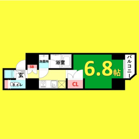 APEX名古屋栄Premier Life　名古屋市賃貸　仲介手数料無料の間取り