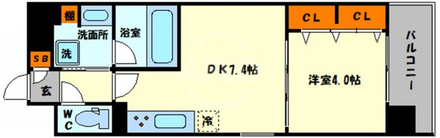 シャイニング福島離宮の間取り|シャイニング福島離宮　開放感ある間取り