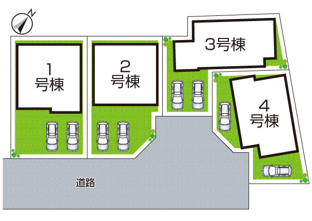 高石市東羽衣　新築一戸建ての区画図|全4区画