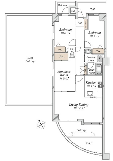 アーバンコート舟入本町の間取り