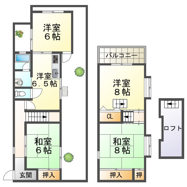 ヒルサイド塩屋の間取り