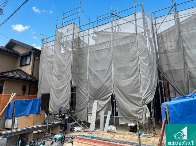 高石市東羽衣　新築一戸建ての外観|現在の進捗状況です！順調に作業進行中、完成が待ち遠しいです！詳細の間取り等、お気軽にお問い合わせください！
