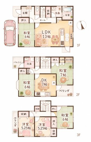 北大利町　中古一戸建ての間取り|間取り図はいかがですか？ご希望を叶える間取りですか？リビングの広さは？水回りの位置は？カウンターキッチン？など色々な情報が集約されています。弊社ではリフォームなどのご相談も承っております。
