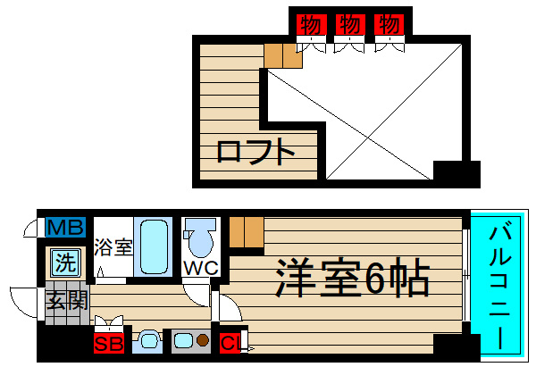 エステムコート難波ミューステージの間取り