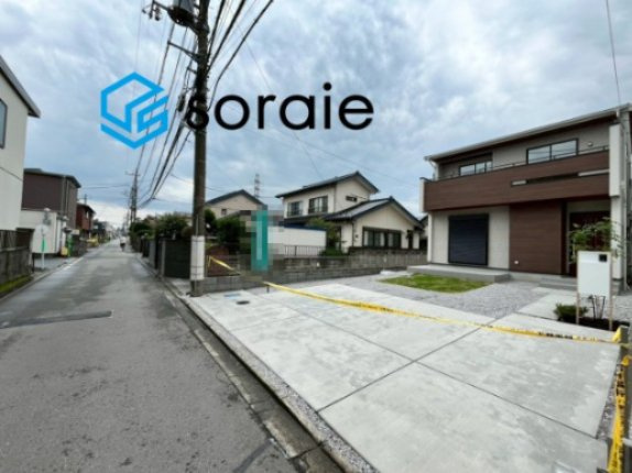 川越市広栄町4期全2棟　新築戸建の前面道路含む現地写真|令和8年7月6日撮影。
