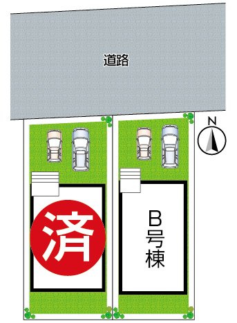 枚方市渚栄町　新築一戸建ての区画図|全2区画