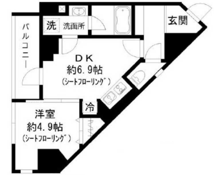 GRAND三軒茶屋WEST　築浅　駅近　ネット無料　ペット相談可の間取り