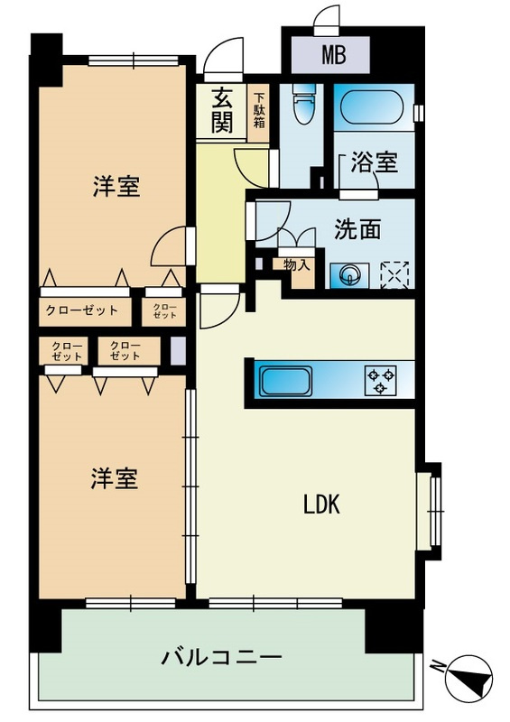 エコルクス赤坂Ⅱの間取り