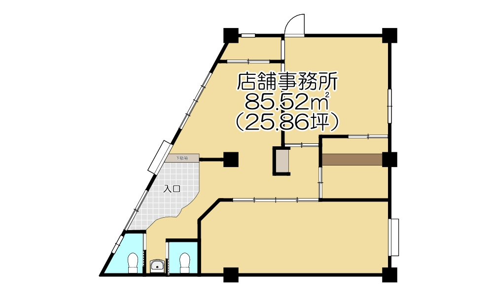 守恒一丁目店舗の間取り
