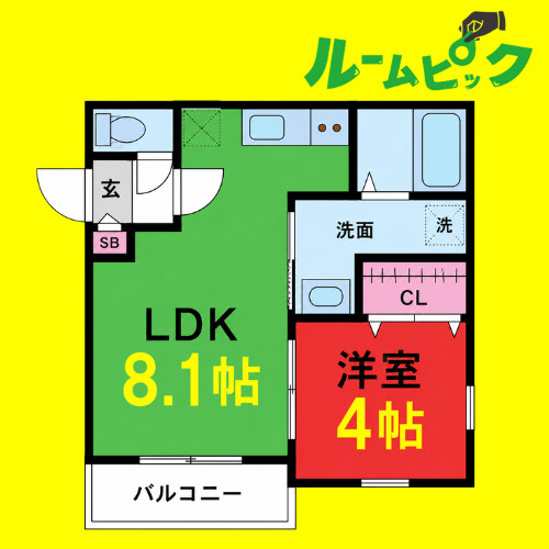 Little Gem　名古屋市賃貸　仲介手数料無料の間取り