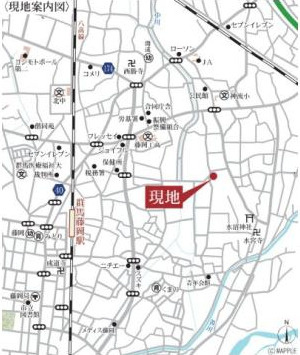 【新築】藤岡市下戸塚　２号棟(全５棟)　リーブルガーデン　新築建売分譲の地図