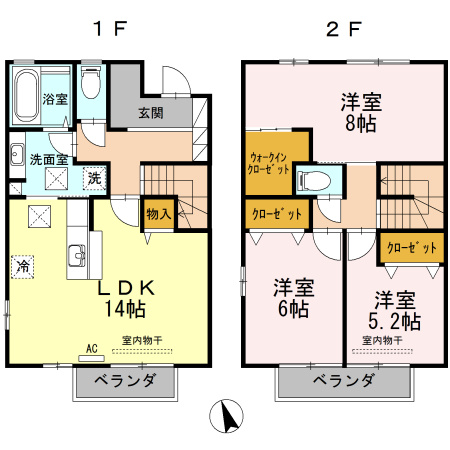 【間取り】 | イムウッド山の手　Ａ棟