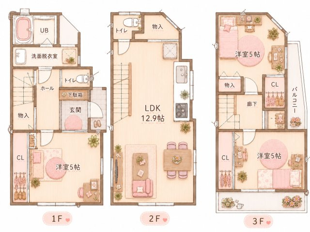錦町　中古一戸建ての間取り|間取り図はいかがですか？ご希望を叶える間取りですか？リビングの広さは？水回りの位置は？カウンターキッチン？など色々な情報が集約されています。弊社ではリフォームなどのご相談も承っております。