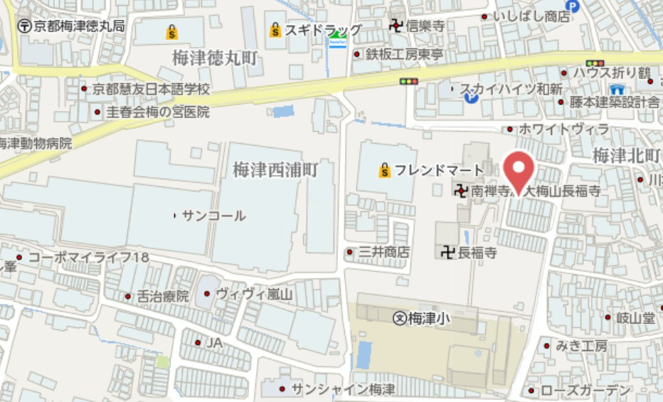 京都市右京区梅津中村町　未入居物件の地図