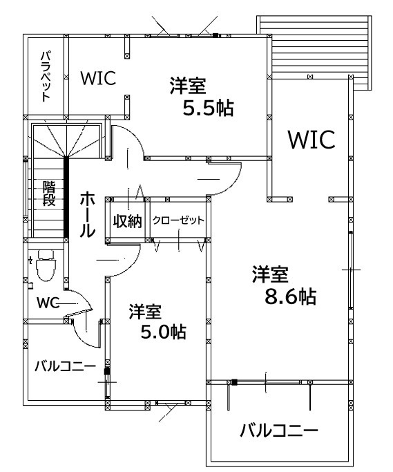 宗像市東郷5丁目1期1号棟の間取り