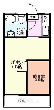 【間取り】 | OGAWAコーポ | OGAWAコーポ、101号室、１SＫ