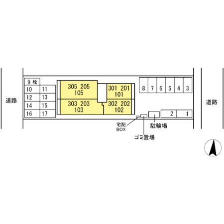 D-room東深津の区画図