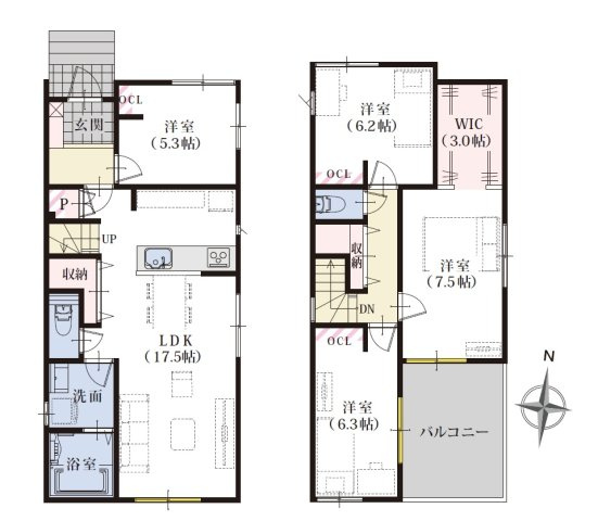 【間取り】 | 駿河区高松39期　新築戸建　2号棟